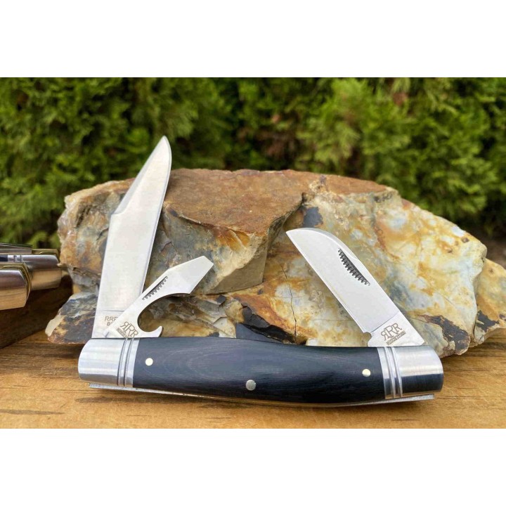 Couteau Rough Rider Reserve Common Stock 3 Lames Acier D2 Manche Micarta RRR008 - Livraison Gratuite