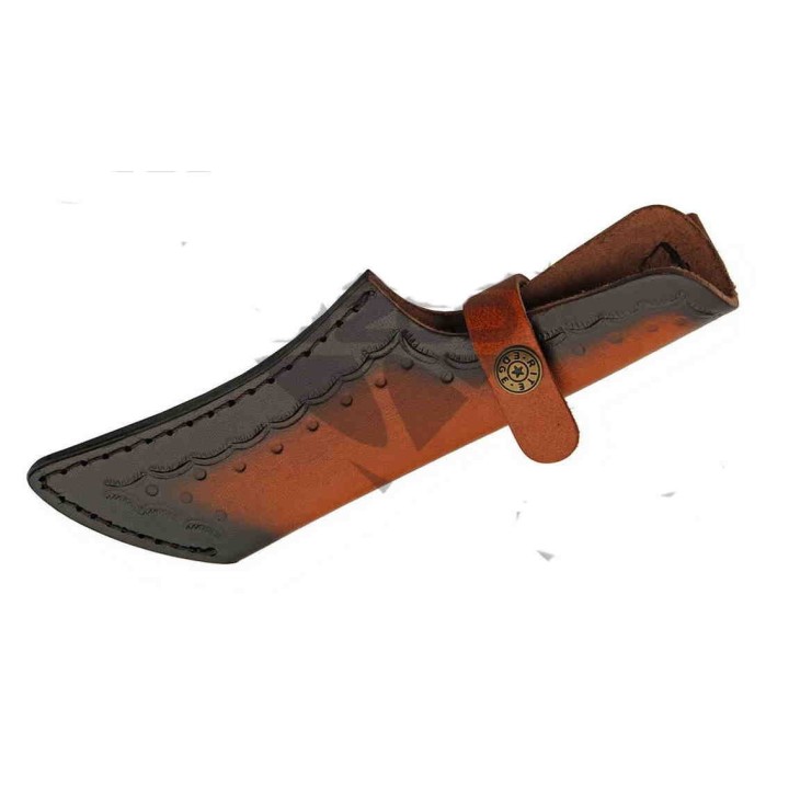 Couteau Karambit Damas Lame 256 Couches Manche Corne & Os Etui Cuir DM1295BO - Livraison Gratuite