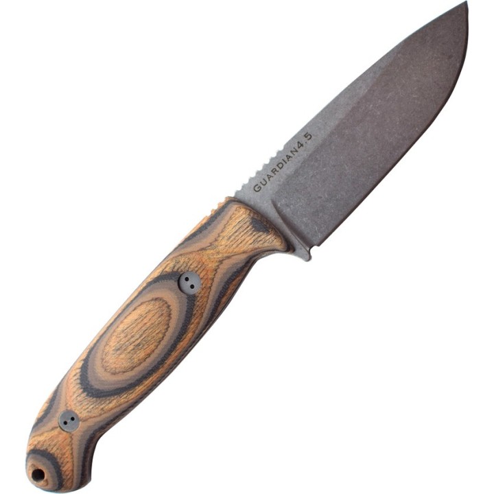 Couteau Bradford Guardian 4.5 3D G-Wood Lame Acier N690 Manche G10 Etui Cuir Made In USA BRAD45S115 - Livraison Gratuite