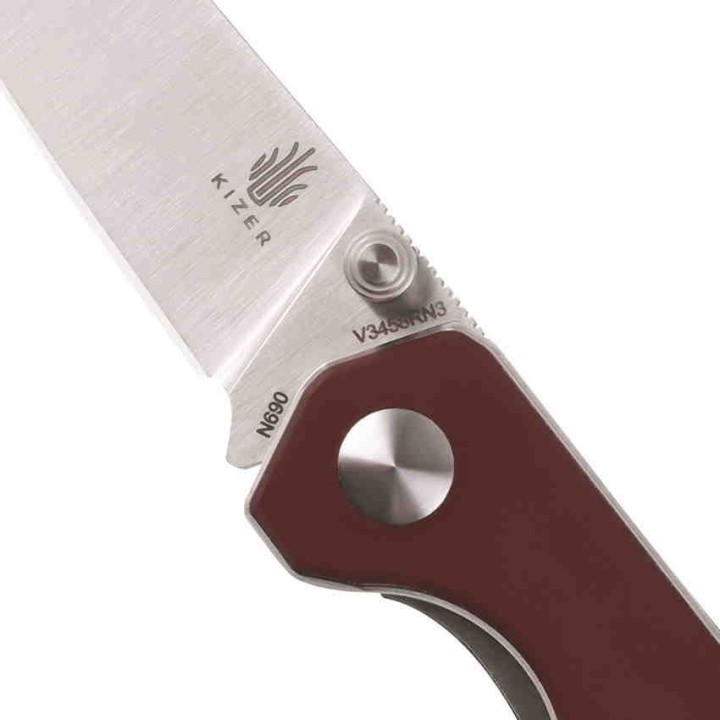Couteau Kizer Mini Begleiter Red Lame Acier N690 Manche Micarta Linerlock Clip KIV3458RN3 - Livraison Gratuite