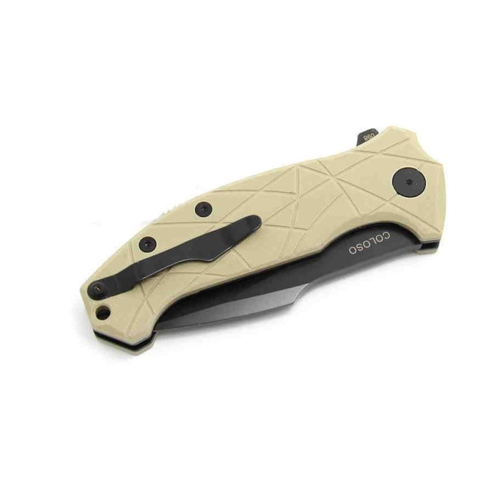 Couteau Amare Coloso Coyote Lame Acier D2 Manche G-10 IKBS Linerlock Clip AMR201902 - Livraison Gratuite