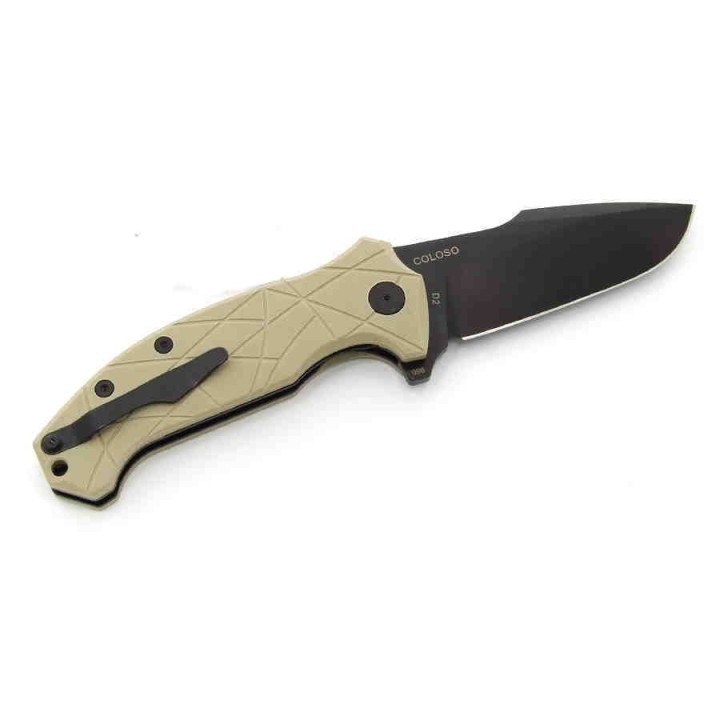 Couteau Amare Coloso Coyote Lame Acier D2 Manche G-10 IKBS Linerlock Clip AMR201902 - Livraison Gratuite