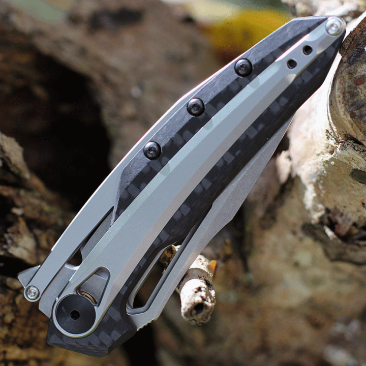 Couteau Zero Tolerance Original Linerlock CF Lame Acier CPM-20CV KVT Manche Fibre Carbone USA  ZT0990 - Livraison Gratuite