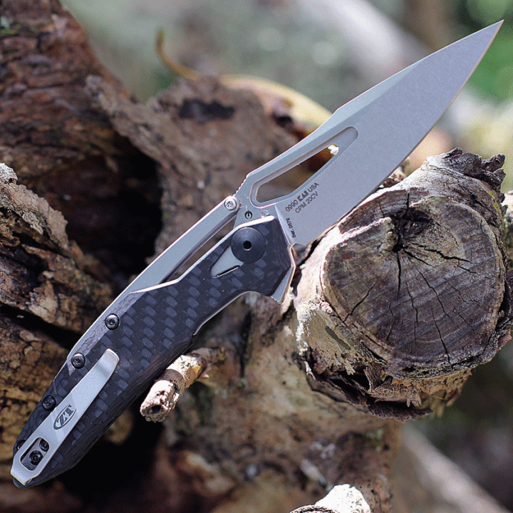 Couteau Zero Tolerance Original Linerlock CF Lame Acier CPM-20CV KVT Manche Fibre Carbone USA  ZT0990 - Livraison Gratuite