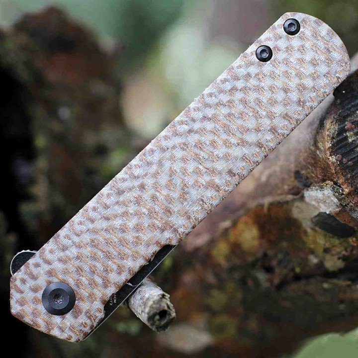 Couteau Kansept Foosa Plaid Brown Manche Micarta Lame Acier 154CM IKBS Clip KX2020T2 - Livraison Gratuite