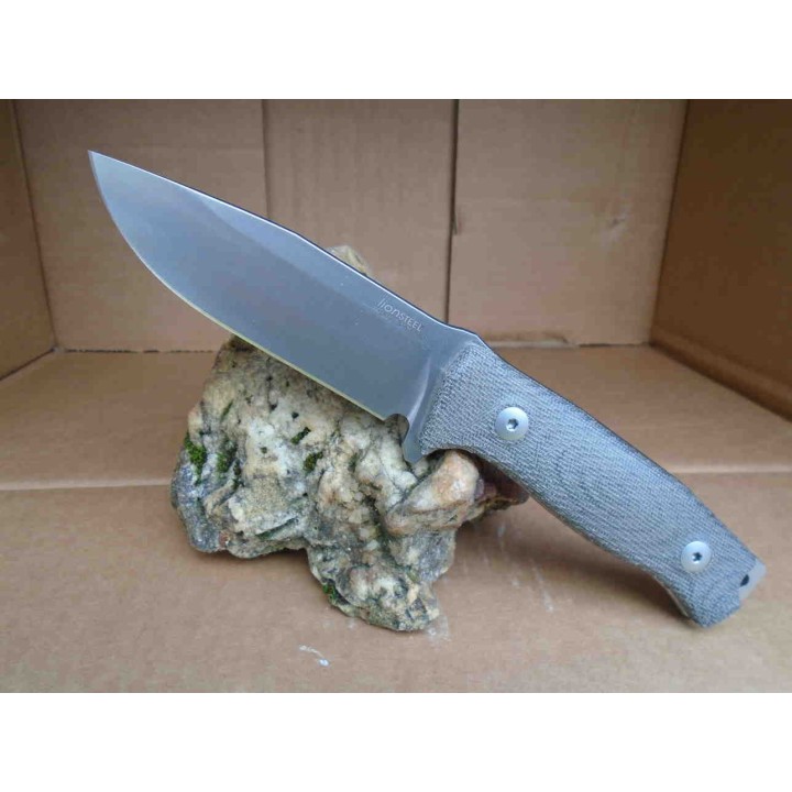 Couteau LionSteel M5 Hunter Lame Acier Sleipner Manche Micarta Etui Cuir Made In Italy LSTM5CVG - Livraison Gratuite