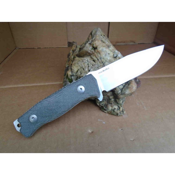 Couteau LionSteel M5 Hunter Lame Acier Sleipner Manche Micarta Etui Cuir Made In Italy LSTM5CVG - Livraison Gratuite