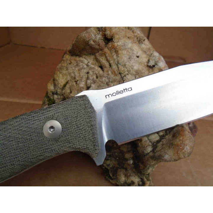 Couteau LionSteel M5 Hunter Lame Acier Sleipner Manche Micarta Etui Cuir Made In Italy LSTM5CVG - Livraison Gratuite