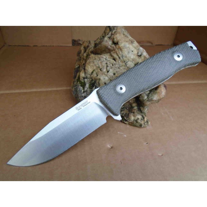 Couteau LionSteel M5 Hunter Lame Acier Sleipner Manche Micarta Etui Cuir Made In Italy LSTM5CVG - Livraison Gratuite