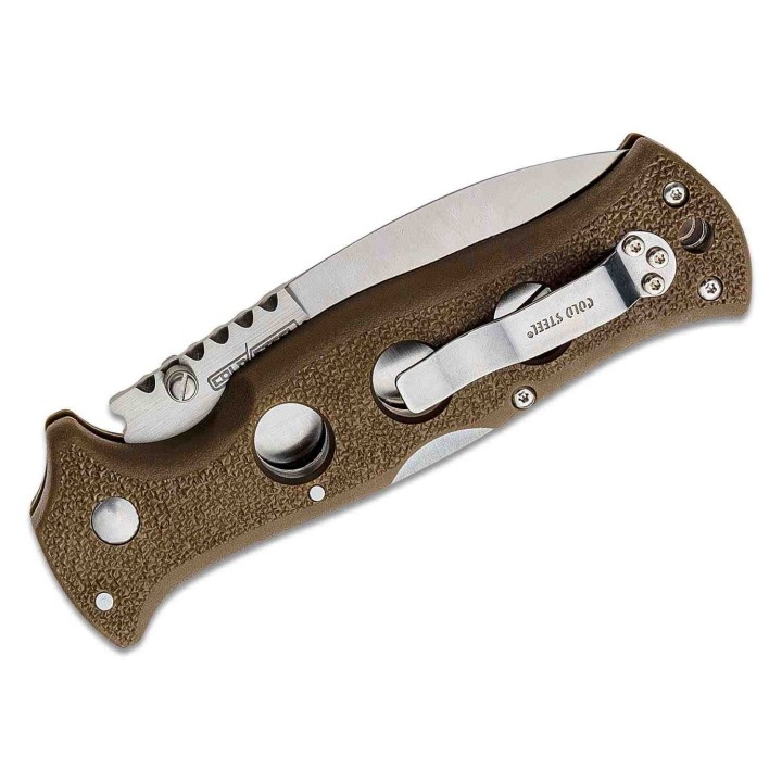 Couteau Cold Steel Gunsite Counter Point 1 Manche Dark Earth Lame Acier AUS10A Lockback Clip CS10ABV3 - Livraison Gratuite