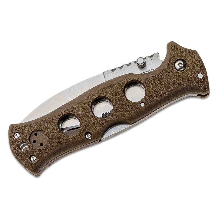 Couteau Cold Steel Gunsite Counter Point 1 Manche Dark Earth Lame Acier AUS10A Lockback Clip CS10ABV3 - Livraison Gratuite