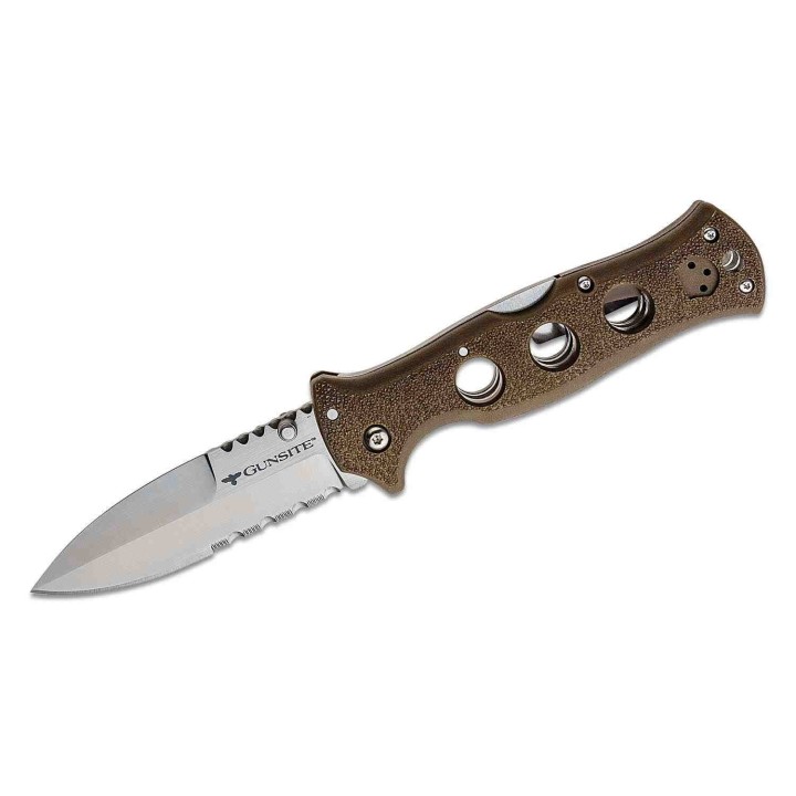 Couteau Cold Steel Gunsite Counter Point 1 Manche Dark Earth Lame Acier AUS10A Lockback Clip CS10ABV3 - Livraison Gratuite