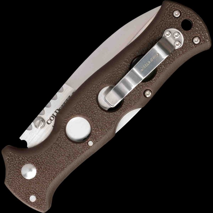 Couteau Cold Steel Gunsite Counter Point 1 Manche Dark Earth Lame Acier AUS10A Lockback Clip CS10ABV3 - Livraison Gratuite
