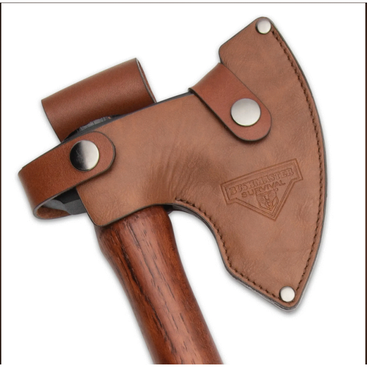 Hache de Viking United Cutlery Bushmaster Axe Lame Acier Carbone 1055 Manche Bois Etui Cuir UC3438 - Livraison Gratuite