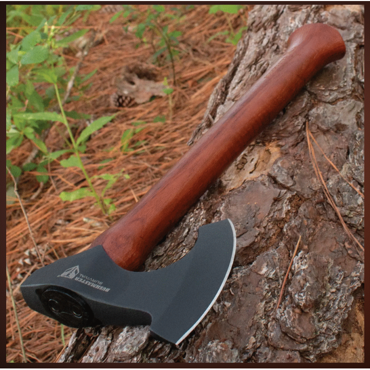 Hache de Viking United Cutlery Bushmaster Axe Lame Acier Carbone 1055 Manche Bois Etui Cuir UC3438 - Livraison Gratuite