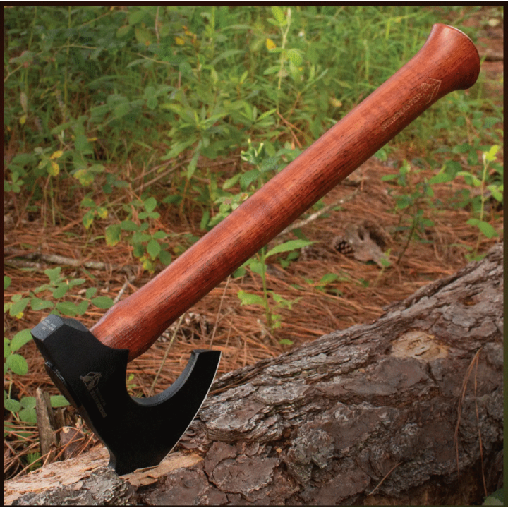 Hache de Viking United Cutlery Bushmaster Axe Lame Acier Carbone 1055 Manche Bois Etui Cuir UC3438 - Livraison Gratuite