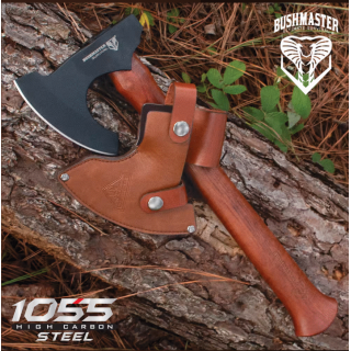 Hache de Viking United Cutlery Bushmaster Axe Lame Acier Carbone 1055 Manche Bois Etui Cuir UC3438 - Livraison Gratuite