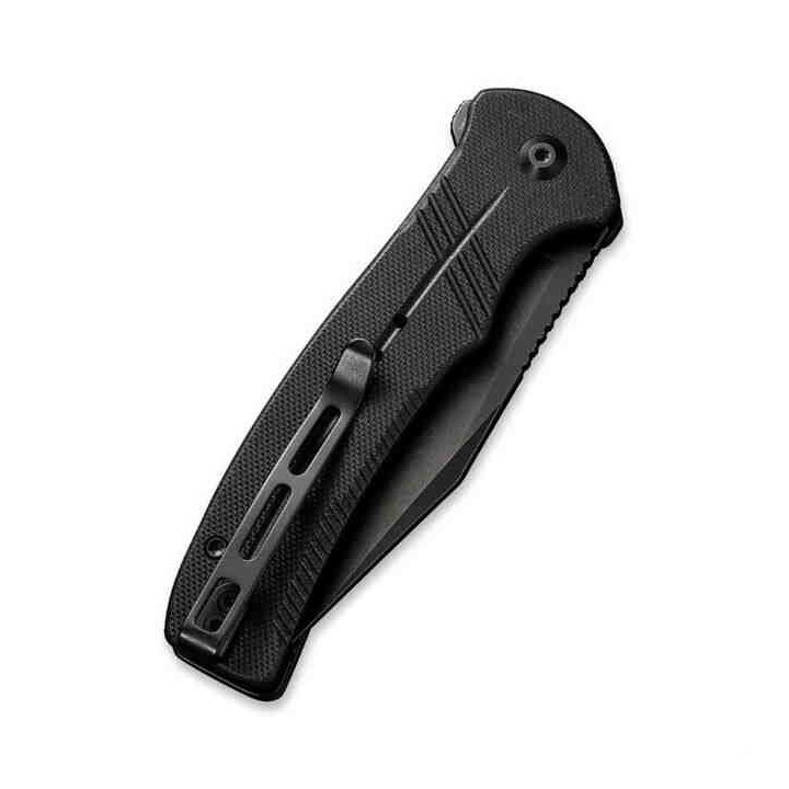 Couteau CIVIVI Cogent Black Button Lock Manche G10 Lame Acier 14C28N Part Serr IKBS Clip CIVC20038E1 - Livraison Gratuite