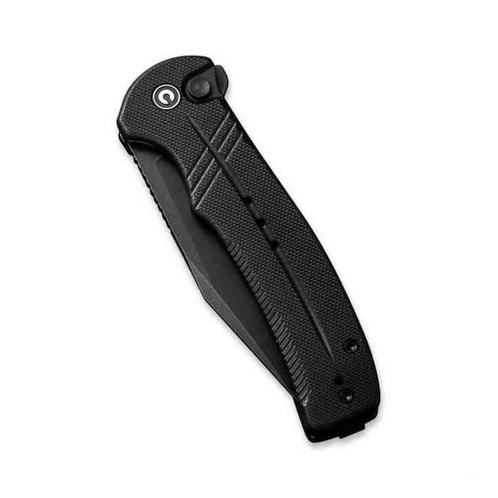 Couteau CIVIVI Cogent Black Button Lock Manche G10 Lame Acier 14C28N Part Serr IKBS Clip CIVC20038E1 - Livraison Gratuite