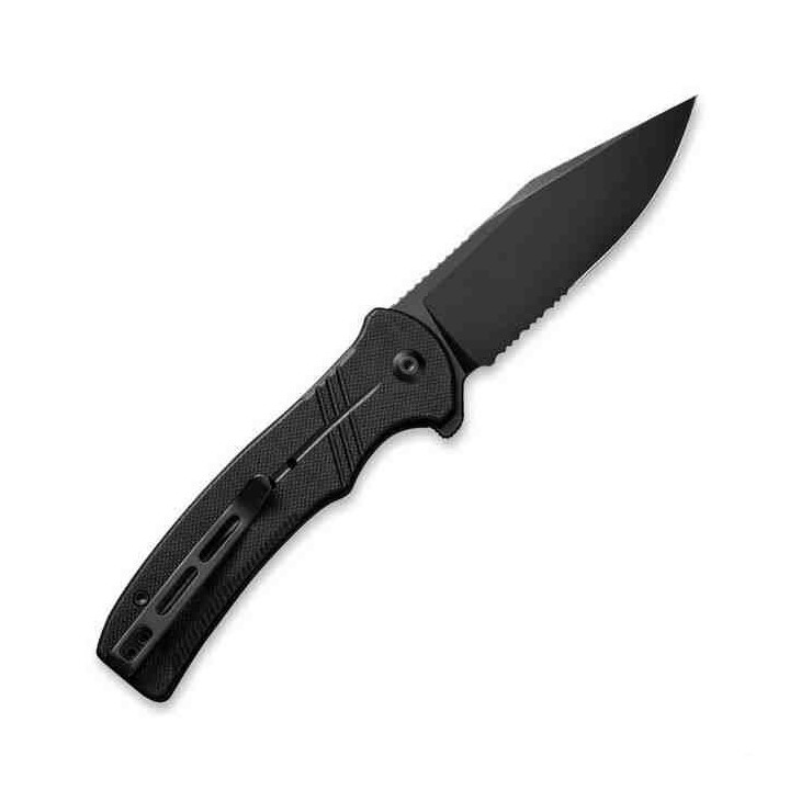 Couteau CIVIVI Cogent Black Button Lock Manche G10 Lame Acier 14C28N Part Serr IKBS Clip CIVC20038E1 - Livraison Gratuite