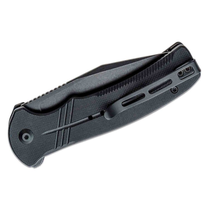 Couteau CIVIVI Cogent Black Button Lock Manche G10 Lame Acier 14C28N Plain IKBS Clip CIVC20038D1 - Livraison Gratuite
