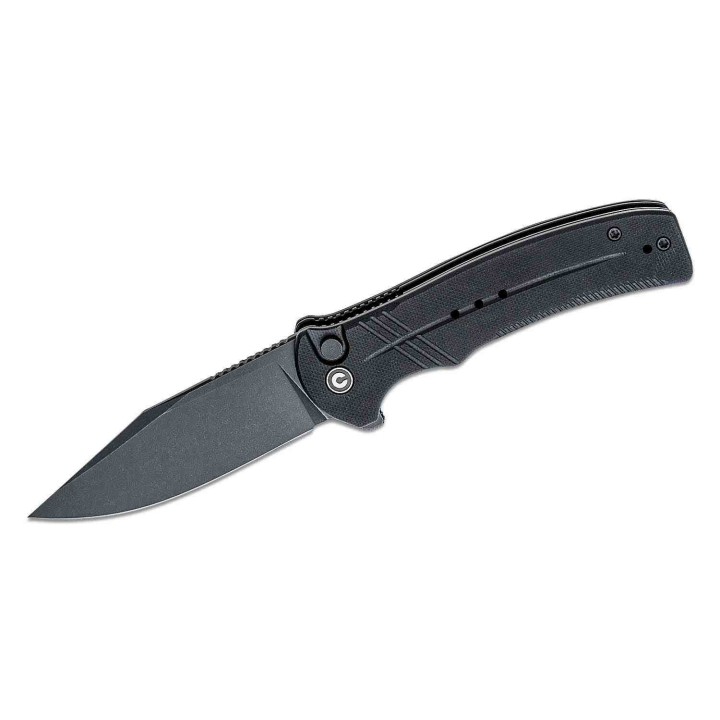 Couteau CIVIVI Cogent Black Button Lock Manche G10 Lame Acier 14C28N Plain IKBS Clip CIVC20038D1 - Livraison Gratuite