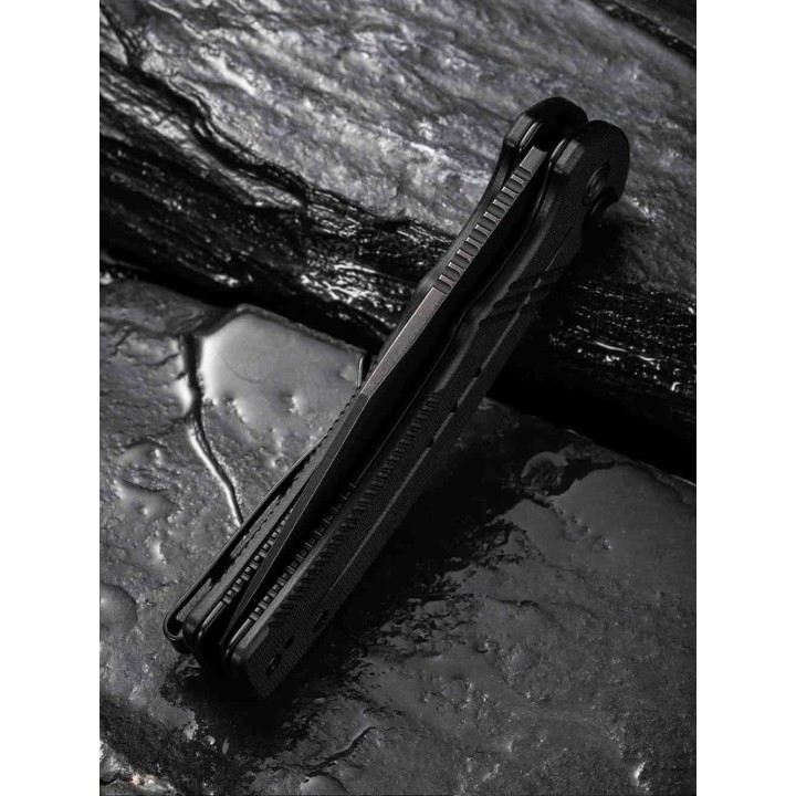 Couteau CIVIVI Cogent Black Button Lock Manche G10 Lame Acier 14C28N Plain IKBS Clip CIVC20038D1 - Livraison Gratuite