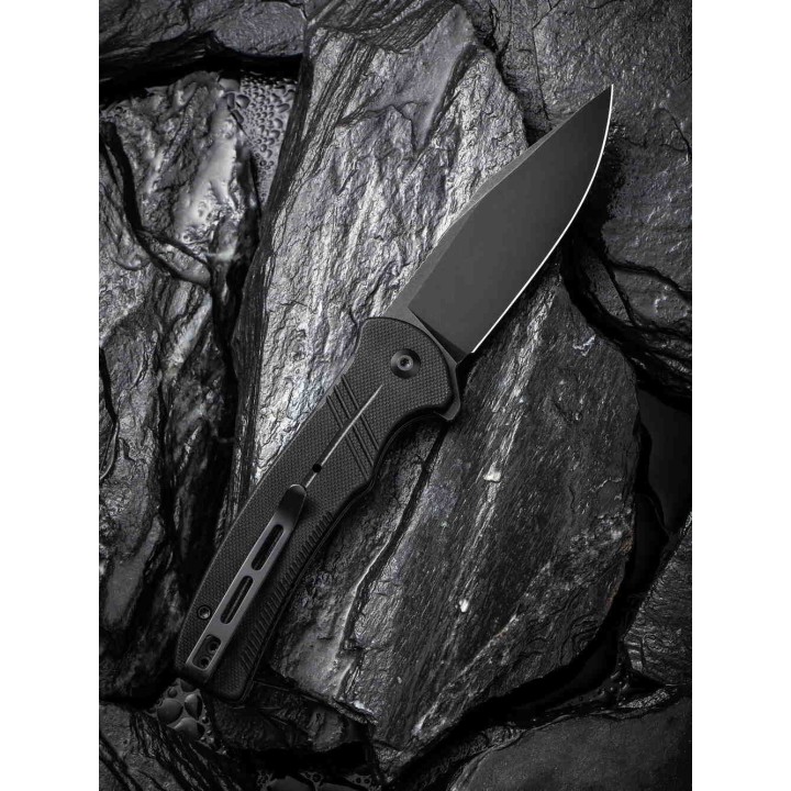 Couteau CIVIVI Cogent Black Button Lock Manche G10 Lame Acier 14C28N Plain IKBS Clip CIVC20038D1 - Livraison Gratuite