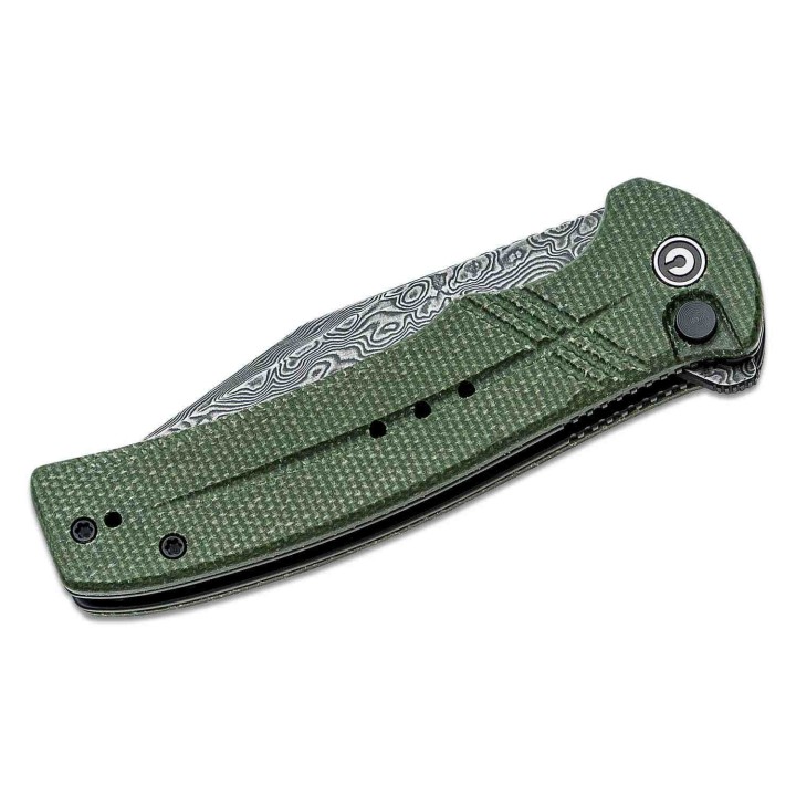 Couteau CIVIVI Cogent Damas Button Lock Manche Green Micarta IKBS Clip CIVC20038DDS1 - Livraison Gratuite