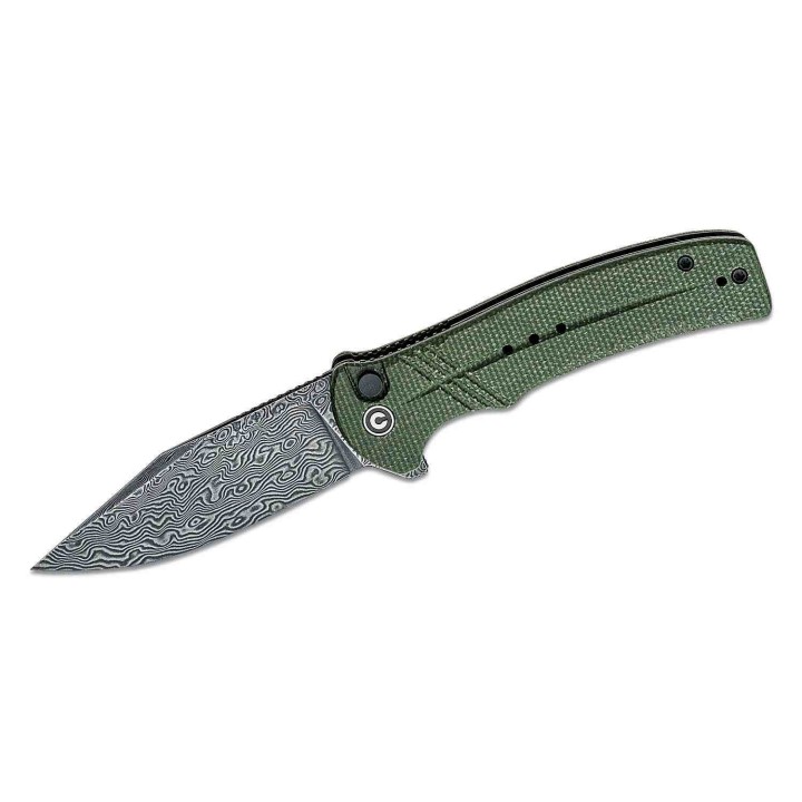 Couteau CIVIVI Cogent Damas Button Lock Manche Green Micarta IKBS Clip CIVC20038DDS1 - Livraison Gratuite