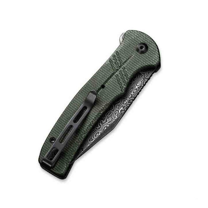 Couteau CIVIVI Cogent Damas Button Lock Manche Green Micarta IKBS Clip CIVC20038DDS1 - Livraison Gratuite