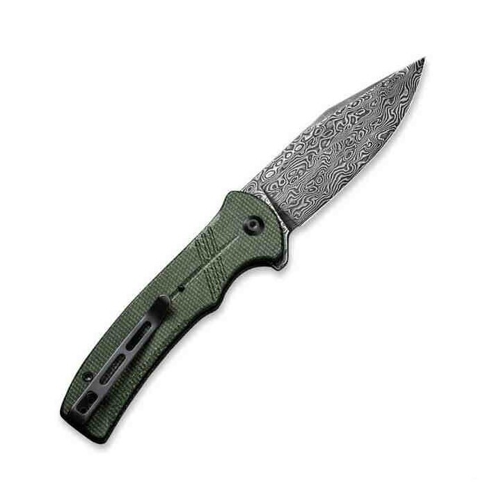 Couteau CIVIVI Cogent Damas Button Lock Manche Green Micarta IKBS Clip CIVC20038DDS1 - Livraison Gratuite