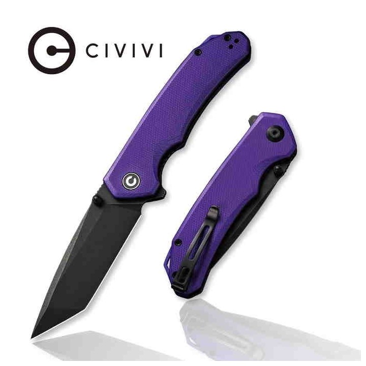 Couteau CIVIVI Brazen Purple Lame Acier 14C28N Manche G10 Linerlock Clip IKBS CIVC2023D - Livraison Gratuite