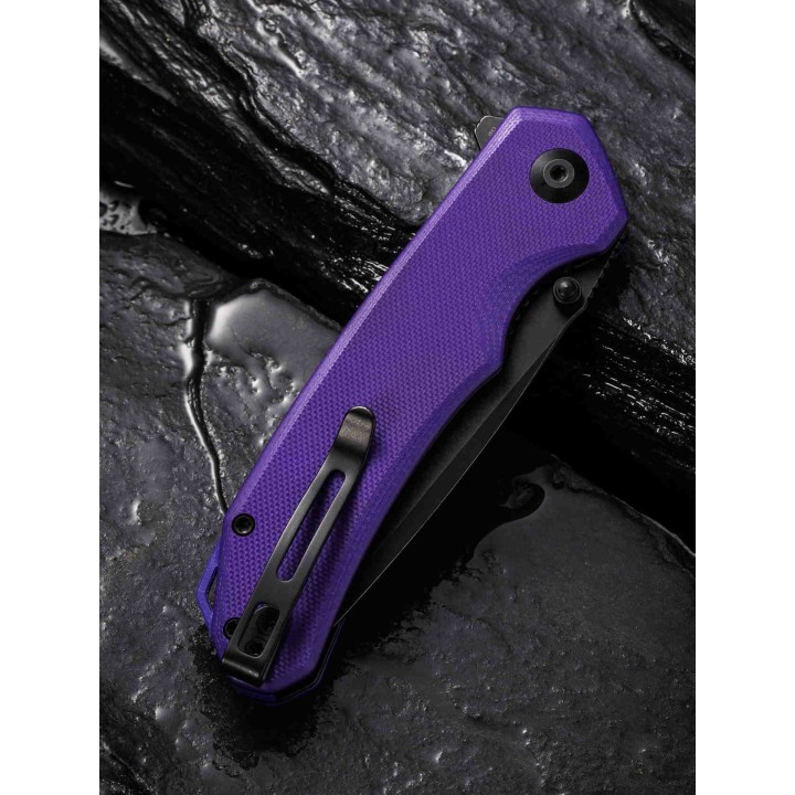 Couteau CIVIVI Brazen Purple Lame Acier 14C28N Manche G10 Linerlock Clip IKBS CIVC2023D - Livraison Gratuite