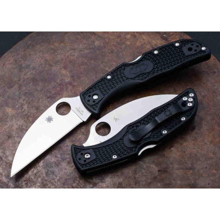 Couteau Spyderco Endela Wharncliffe Plain Lame Acier VG10 Manche FRN Lockback Japan SC243FPWCBK - Livraison Gratuite