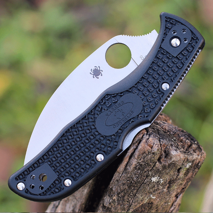 Couteau Spyderco Endela Wharncliffe Plain Lame Acier VG10 Manche FRN Lockback Japan SC243FPWCBK - Livraison Gratuite