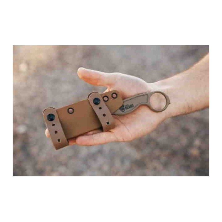 Couteau de Cou Karambit Flagrant Beard Havoc Coyote Lame Acier Carbone 1095 Etui Kydex Made In USA FBF2499 - Livraison Gratuite