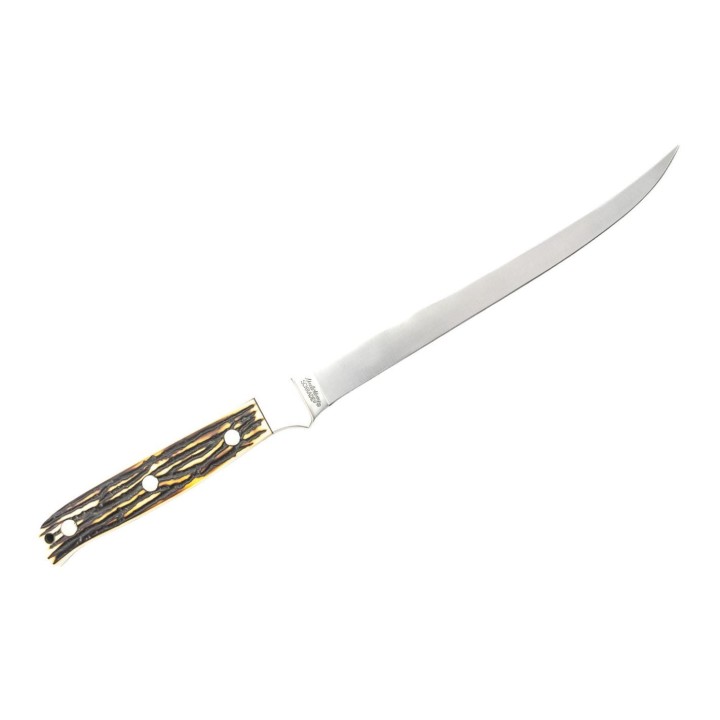 Couteau à Filets Schrade Uncle Henry Lame Acier 7Cr17MoV Manche ABS Eui Cuir SCH1116432 - Livraison Gratuite