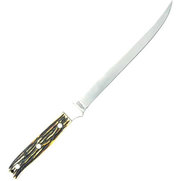 Couteau à Filets Schrade Uncle Henry Lame Acier 7Cr17MoV Manche ABS Eui Cuir SCH1116432 - Livraison Gratuite