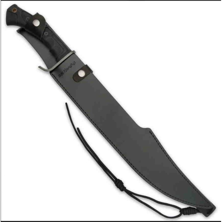 Sabre Honshu Spartan Sword Black United Cutlery Lame Acier 7Cr13 Manche TPR Etui Cuir UC3345B - Livraison Gratuite