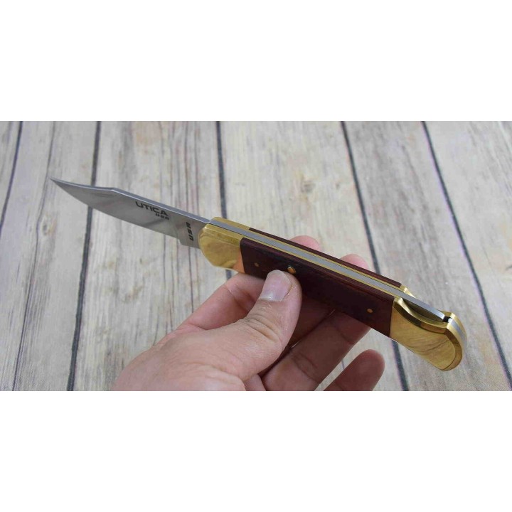 Couteau UTICA Original II Lame Acier Carbone Manche Bois Lockback Made USA UTK1117101CP - Livraison Gratuite