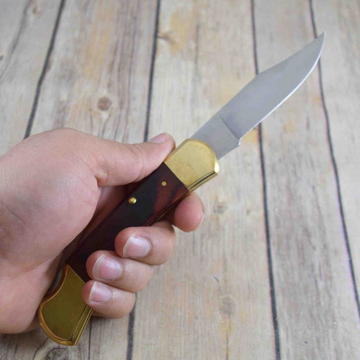 Couteau UTICA Original II Lame Acier Carbone Manche Bois Lockback Made USA UTK1117101CP - Livraison Gratuite