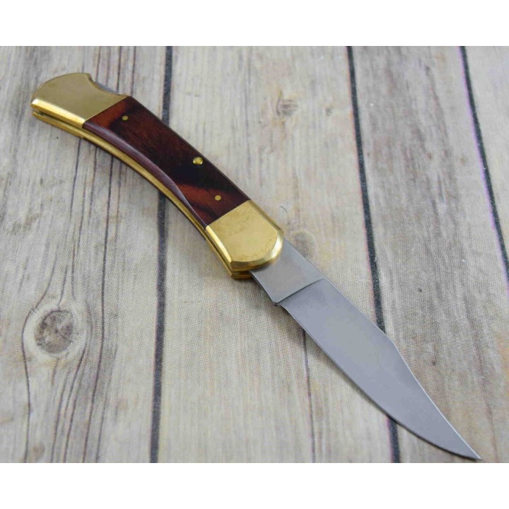 Couteau UTICA Original II Lame Acier Carbone Manche Bois Lockback Made USA UTK1117101CP - Livraison Gratuite
