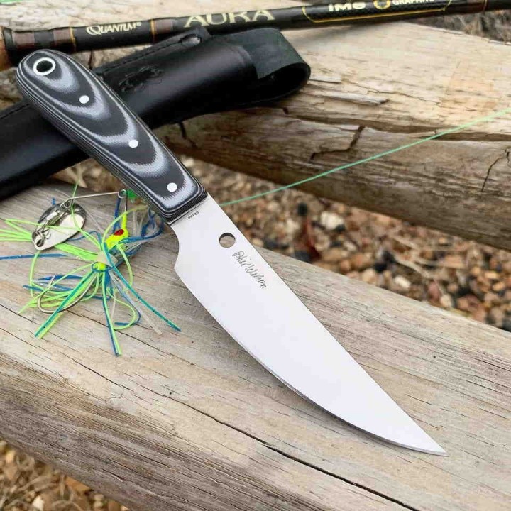 Couteau Spyderco Bow River Black/Gray Lame Acier 8Cr13MoV Manche G10 Etui Cuir SCFB46GP - Livraison Gratuite