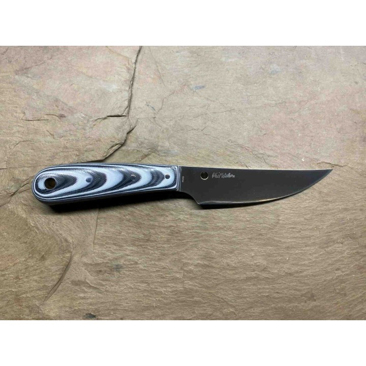 Couteau Spyderco Bow River Black/Gray Lame Acier 8Cr13MoV Manche G10 Etui Cuir SCFB46GP - Livraison Gratuite