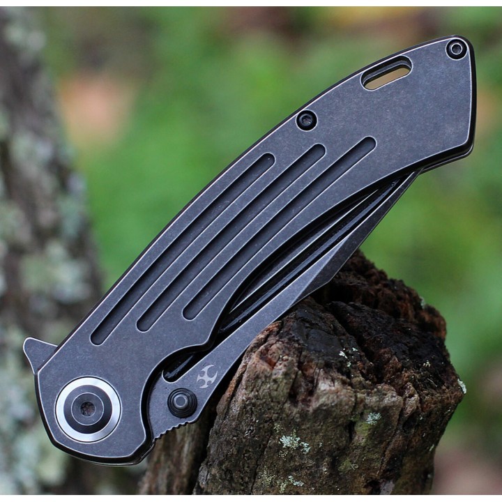 Couteau Kansept Pretatout Black Manche Titane Lame Acier S35VN IKBS Framelock Clip K1032A1 - Livraison Gratuite