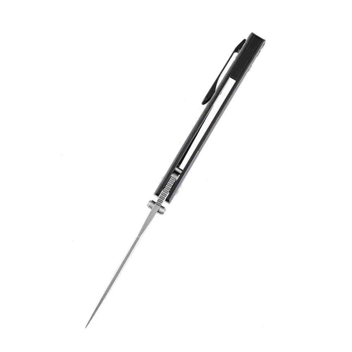 Couteau Kansept Shikari Damas Manche FIbre de Carbone/Titane IKBS Framelock Clip K1027A4 - Livraison Gratuite