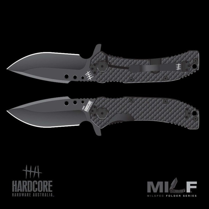 Couteau Halfbreed Blades MILSPEC Lame Acier S30VN Drop Point Manche G10 Framelock Clip HBBMILF02 - Livraison Gratuite
