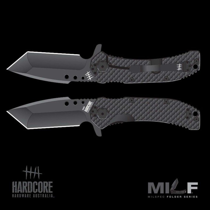 Couteau Halfbreed Blades MILSPEC Lame Acier S30VN Tanto Manche G10 Framelock Clip HBBMILF03 - Livraison Gratuite
