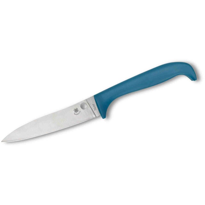 Couteau de Cuisine Spyderco Counter Puppy Lame Acier 7Cr17 Manche Plastique Bleu SCK20PBL - Livraison Gratuite